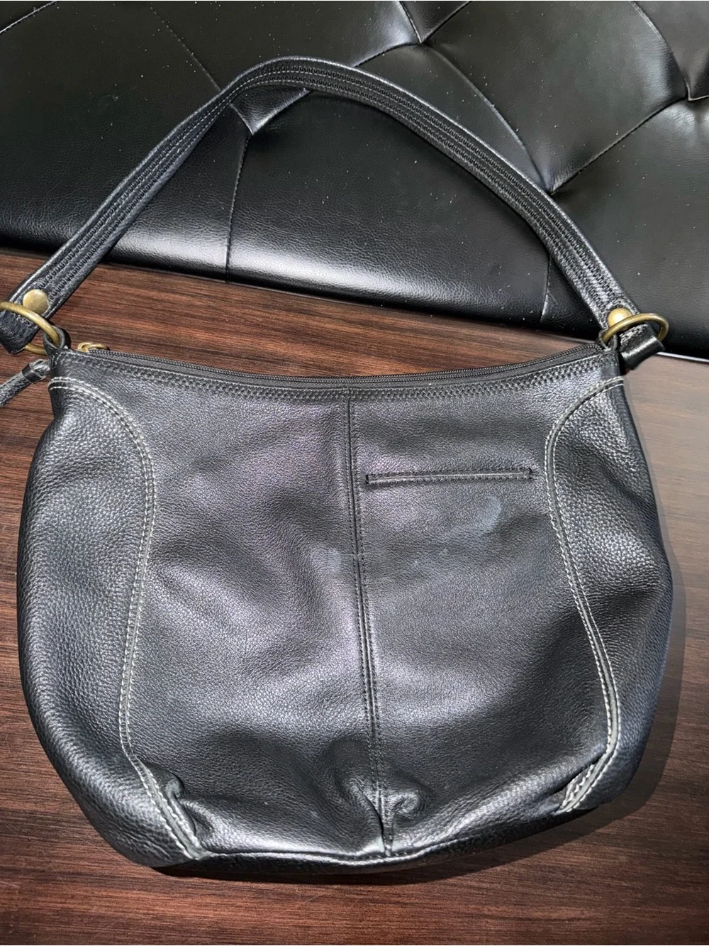 The Sak Black Pebbled Leather Hobo Shoulder Bag